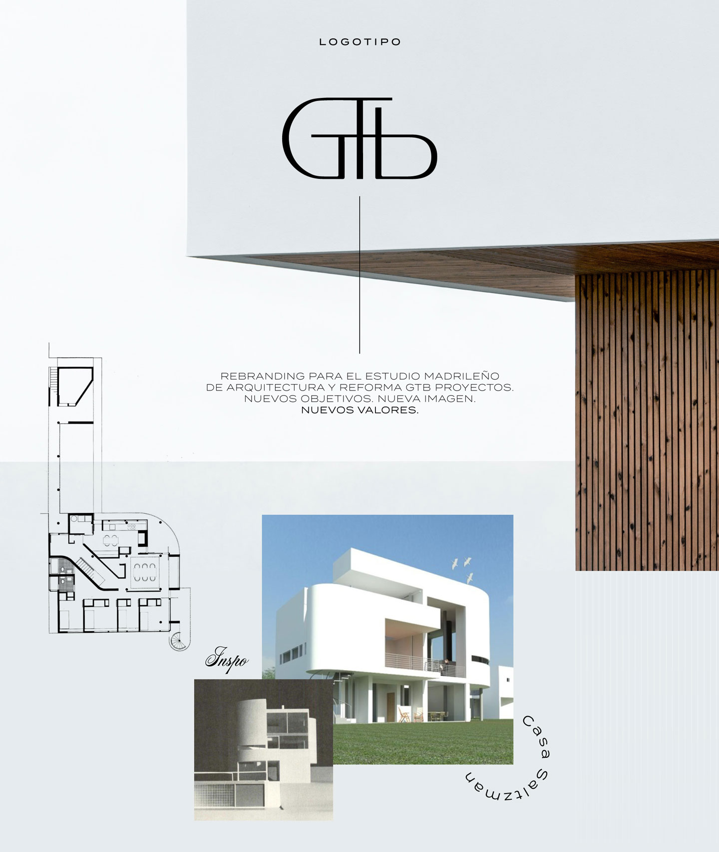 Creación del branding para la marca GTB Proyectos, Madrid. Estudio madrileño de arquitectura y reforma.