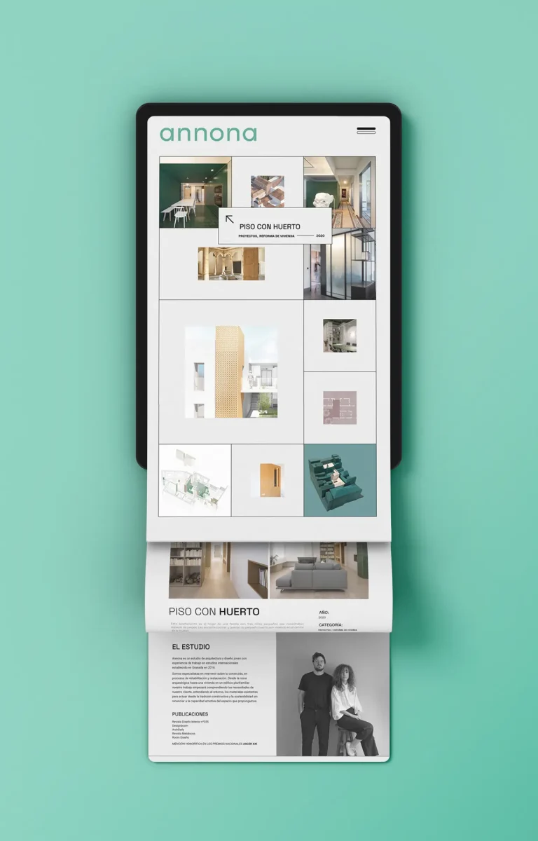 Mockup diseño web para el estudio de arquitectura Annona en Granada